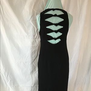 Long black dress with bowtie back
